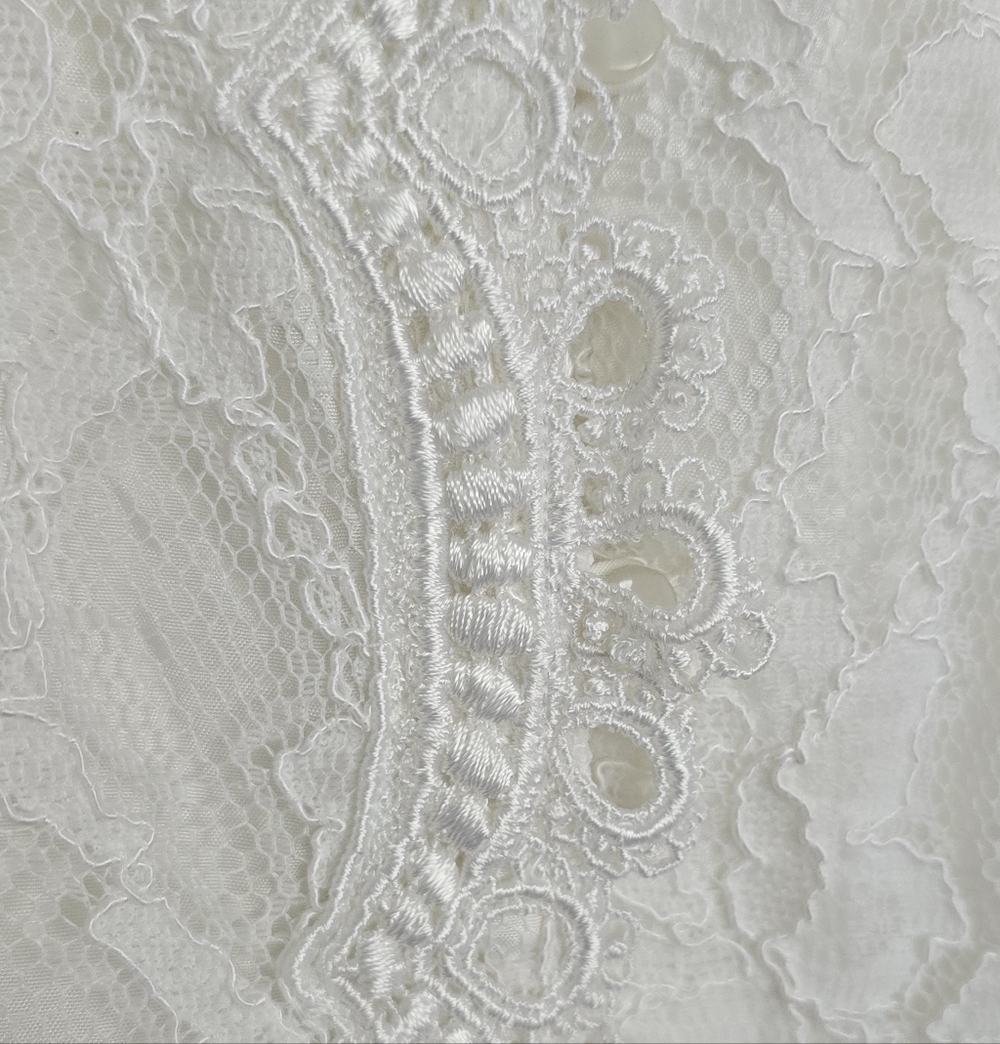 Patrick Christopher Chic White Lace Button-Up Blo… - image 4